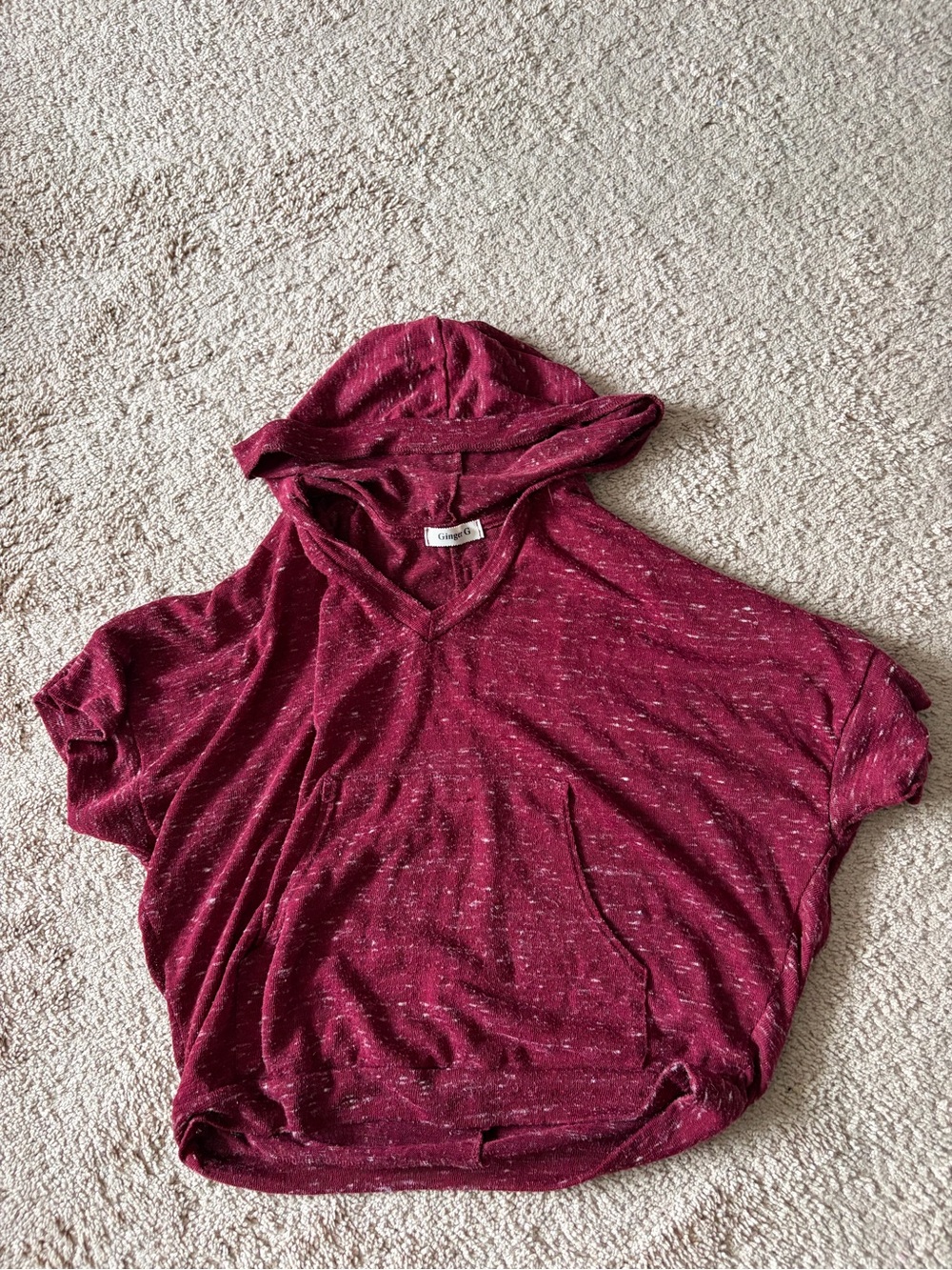 Ginger G Marled Wine Hooded Pullover